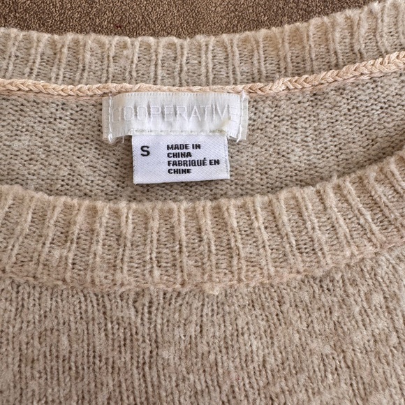 Cooperative Cream Cropped Crewneck Sweater - Picture 3 of 9
